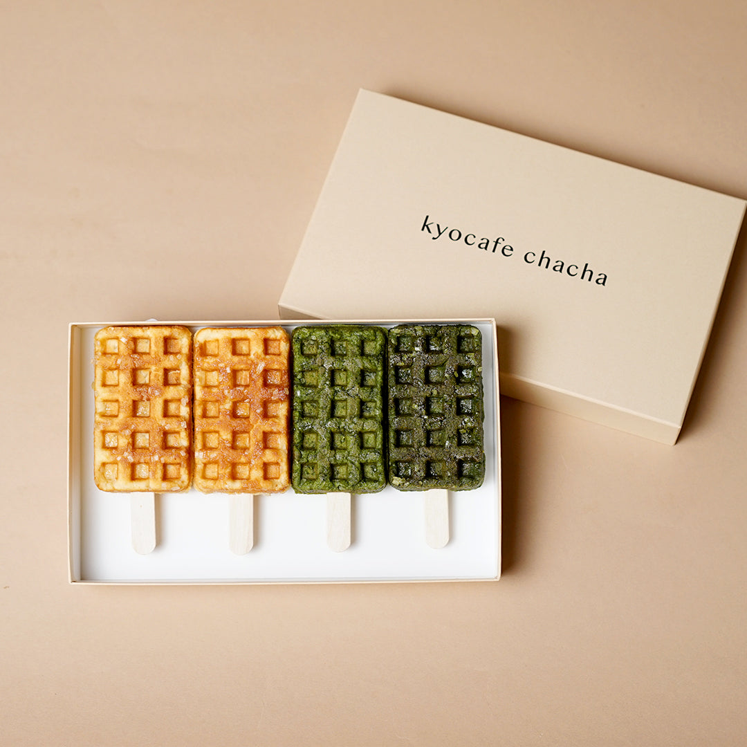 アレンジを楽しむ京ワッフルボックス4本入(プレーン・プレミアム宇治抹茶) 送料無料